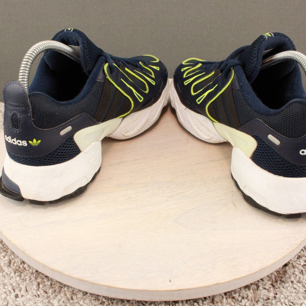 Adidas EQT Gazelle Sneakers Mens 8.5 Navy Neon Yellow Running Shoes - Picture 8 of 11